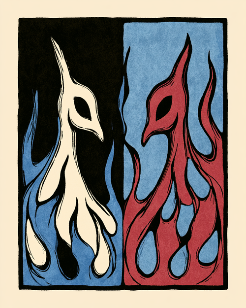CHAPTER IV DUA FLAME - Abstract Fine art Wool rug